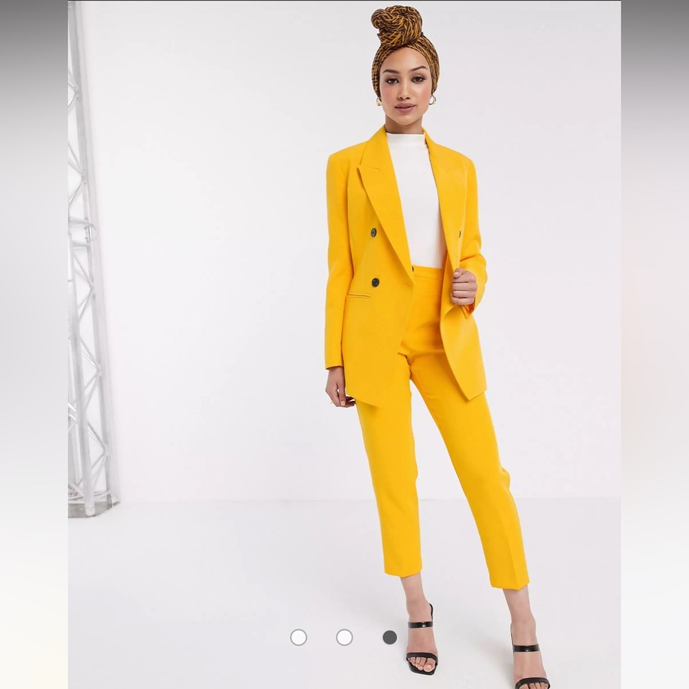 Asos design pop waisted suit yellow size 0 / 2 NWT